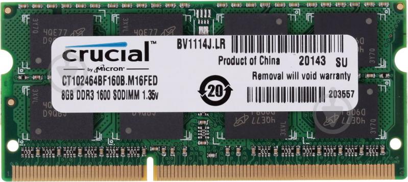 Оперативная память MICRON SODIMM DDR3 8 GB (1x8GB) 1600 MHz (CT102464BF160B) - фото 1