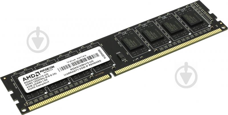 Оперативна пам'ять AMD DDR3 SDRAM 4 GB (1x4GB) 1333 MHz (R334G1339U1S-UOBULK) - фото 1