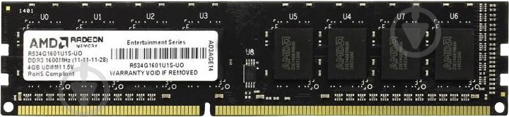 Оперативная память AMD DDR3 SDRAM 4 GB (1x4GB) 1600 MHz (R534G1601U1S-URETAIL) - фото 1