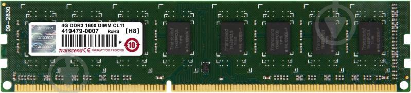 Оперативна пам'ять TRANSCEND DDR3 SDRAM 4 GB (1x4GB) 1600 MHz (JM1600KLH-4G) - фото 1