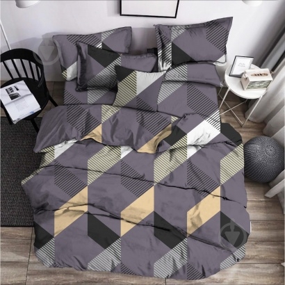 Комплект постельного белья евро GEOMETRIC front серый Zastelli - фото 1 Комплект постельного белья евро GEOMETRIC front серый Zastelli - фото 1