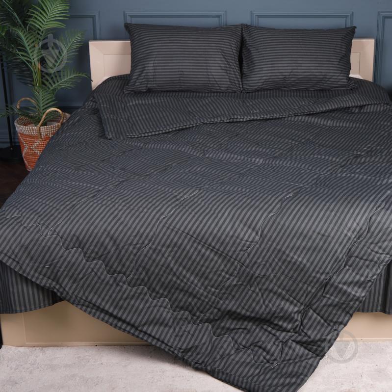 Набор №2937 Сolor Fun Line 17-0611 Stripe Black лето (одеяло + 2 подушки + 2 наволочки + простынь) 155x215 см MirSon черный - фото 1 Набор №2937 Сolor Fun Line 17-0611 Stripe Black лето (одеяло + 2 подушки + 2 наволочки + простынь) 155x215 см MirSon черный - фото 1