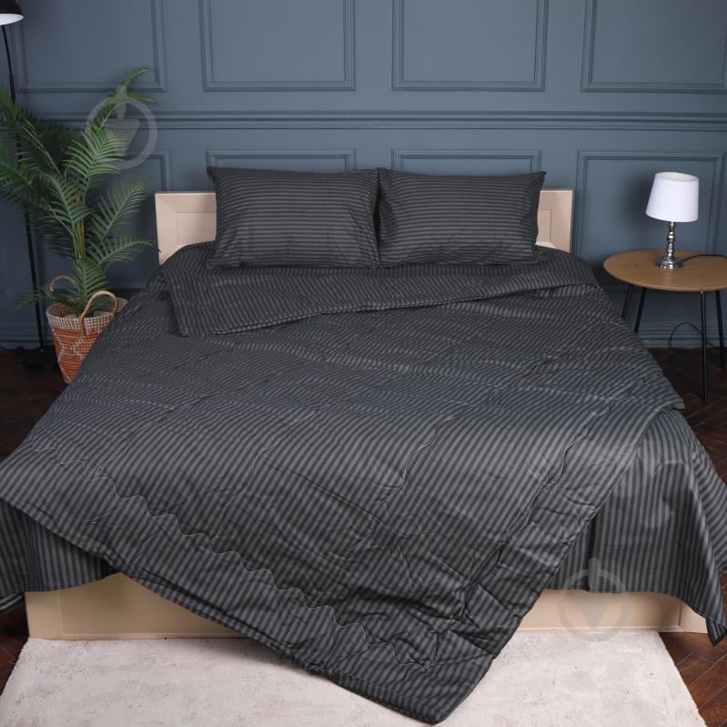 Набор №2937 Сolor Fun Line 17-0611 Stripe Black лето (одеяло + 2 подушки + 2 наволочки + простынь) 155x215 см MirSon черный - фото 3 Набор №2937 Сolor Fun Line 17-0611 Stripe Black лето (одеяло + 2 подушки + 2 наволочки + простынь) 155x215 см MirSon черный - фото 3