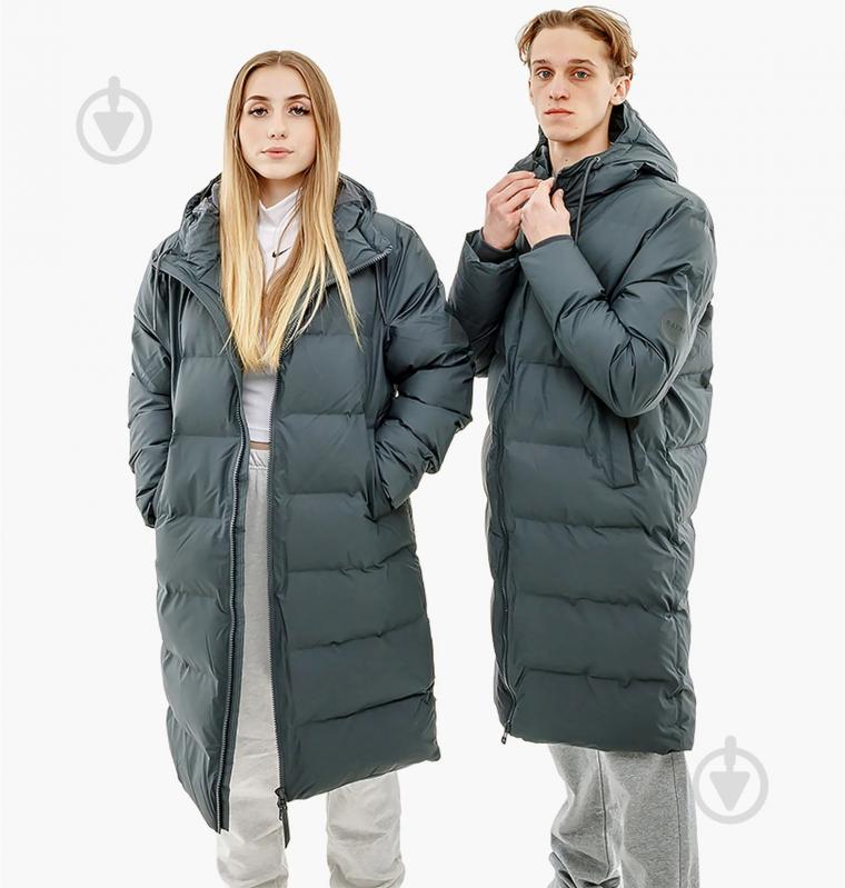 Куртка Rains LONG PUFFER JACKET 1507-Slate р.S-M - фото 1