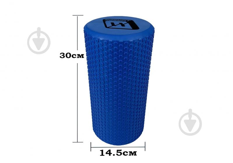 Ролик массажный EasyFit Foam Roller синий 30 см - фото 2