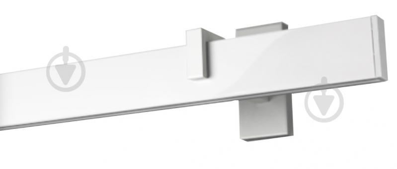 Комплект карниза Quadrum одинарный 9/200 см белый с черными крючками. - фото 1 Комплект карниза Quadrum одинарный 9/200 см белый с черными крючками. - фото 1