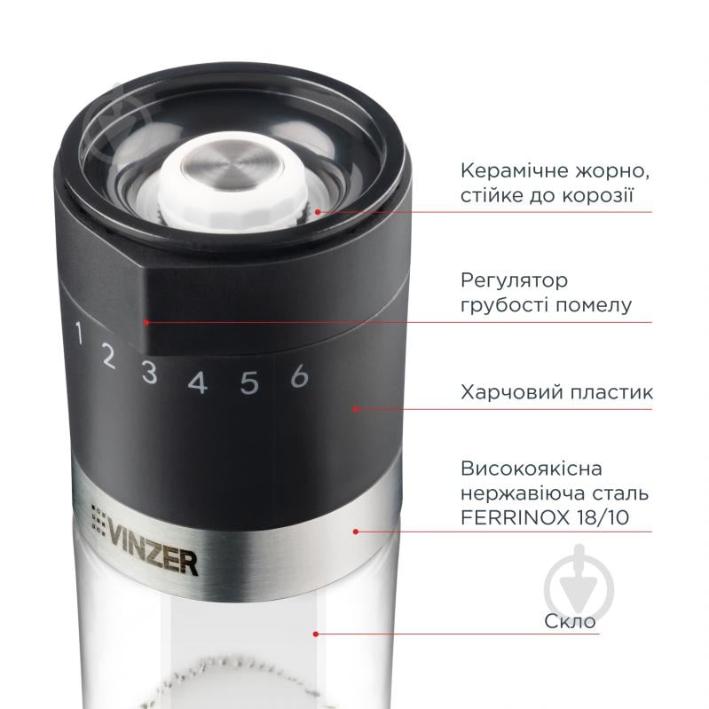 Мельница для соли и перца Vinzer 50599 - фото 3
