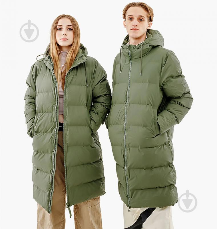 Куртка Rains LONG PUFFER JACKET 1507-Olive р.XS-S - фото 1