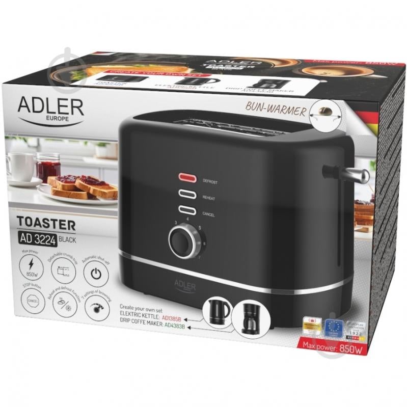 Тостер Adler AD 3224 black 850Вт - фото 6 Тостер Adler AD 3224 black 850Вт - фото 6
