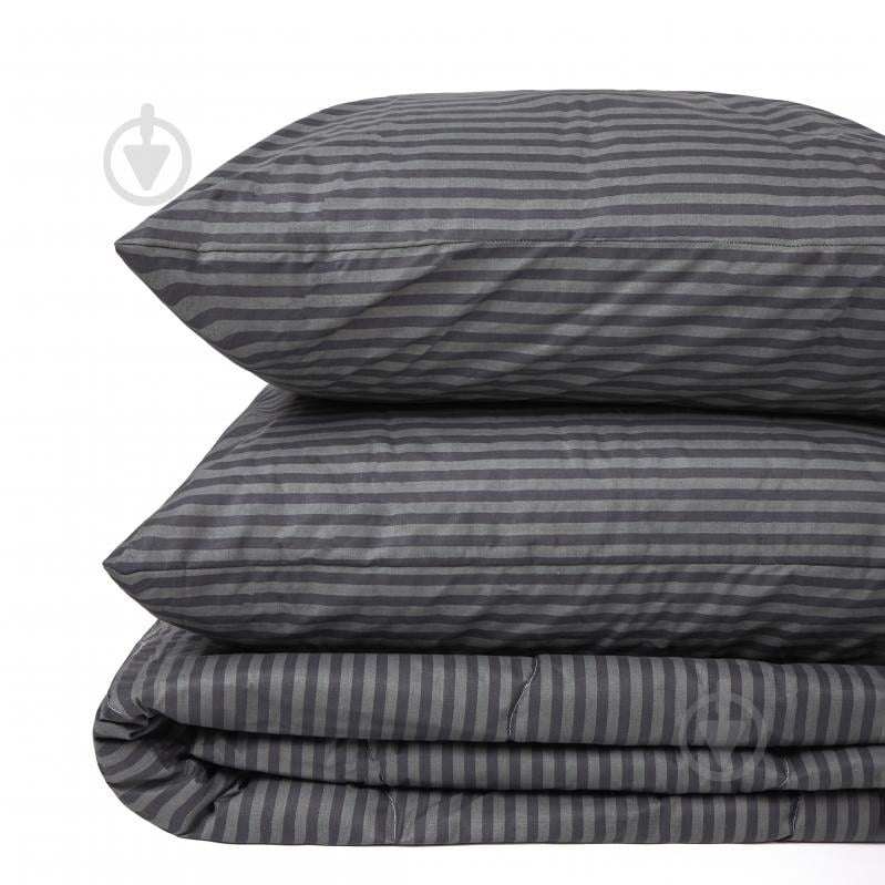 Набор №2943 Сolor Fun Line 17-0611 Stripe Black лето (одеяло + 2 подушки + 2 наволочки + простынь) 155x215 см MirSon черный - фото 2