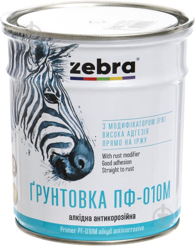 Грунтовка ZEBRA ПФ-010М серия Акварель 818 темно-серый мат 0,9 кг - фото 1