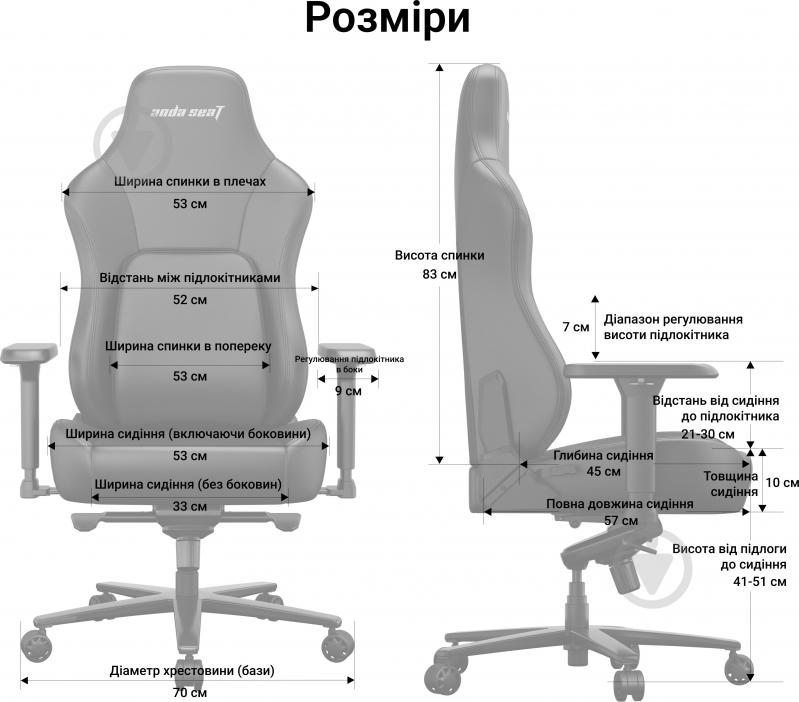 Кресло игровое Anda Seat Phantom 4 Pro L Gray Fabricс серый - фото 19