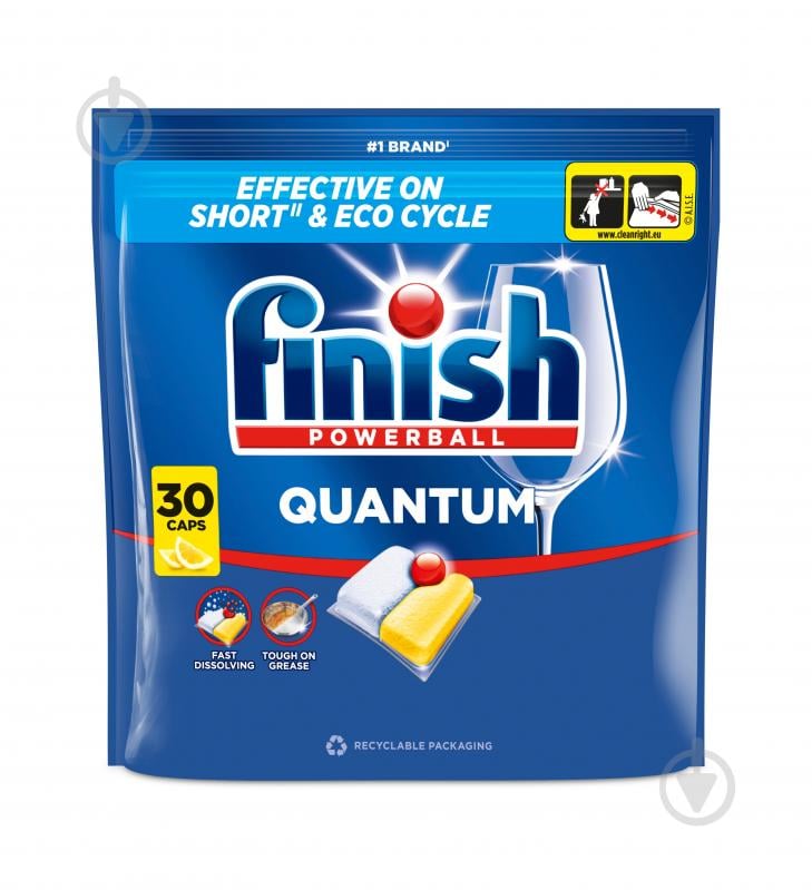 Капсулы для посудомоечных машин Finish Quantum Лимон 30 шт. - фото 1 Капсулы для посудомоечных машин Finish Quantum Лимон 30 шт. - фото 1