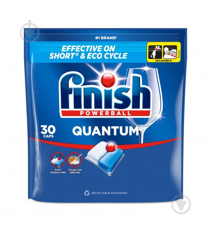 Капсули для посудомийних машин Finish Quantum All in 1 30 шт. - фото 1