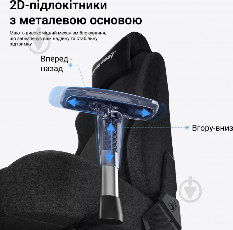 Кресло игровое Anda Seat Phantom 4 L Black Fabric черный - фото 13