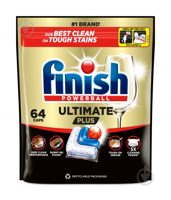 Капсулы для посудомоечных машин Finish Ultimate Plus 64 шт. - фото 1 Капсулы для посудомоечных машин Finish Ultimate Plus 64 шт. - фото 1