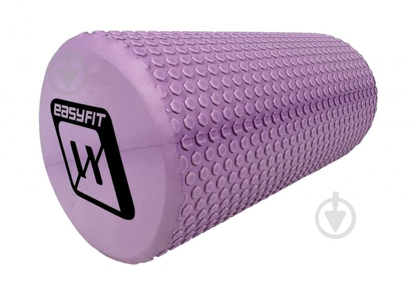 Ролик масажний EasyFit Foam Roller бузковий 30 см - фото 1