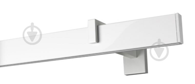 Комплект карниза Quadrum одинарный 15/200 см белый с белыми крючками - фото 1