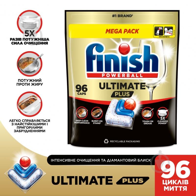 Капсулы для посудомоечных машин Finish Ultimate Plus 96 шт. - фото 2