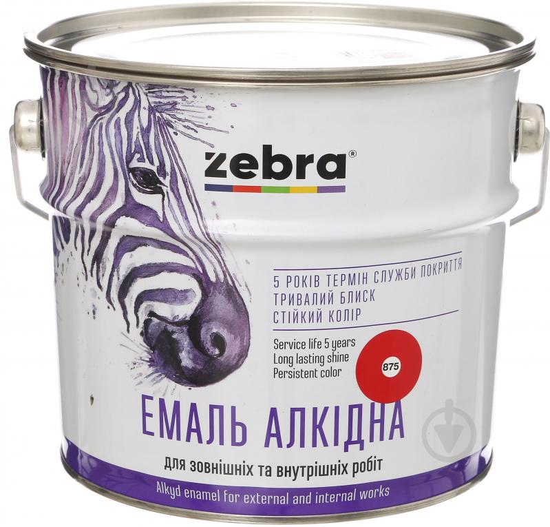 Эмаль ZEBRA алкидная ПФ-116 серия Акварель 875 красный глянец 2,8 кг - фото 1