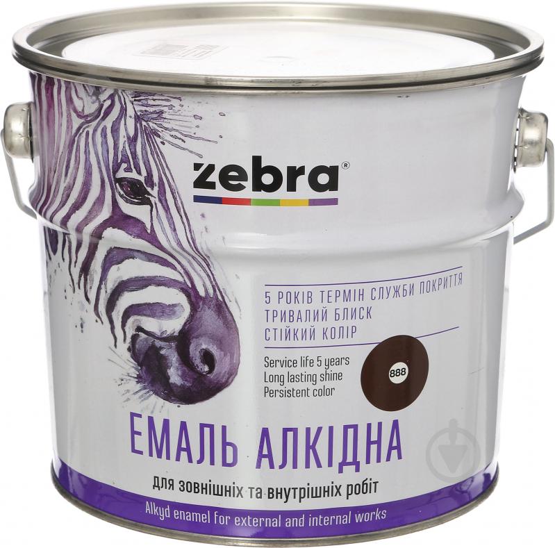 Емаль ZEBRA алкідна ПФ-116 серія Акварель 888 темно-коричневий глянець 2,8 кг - фото 1