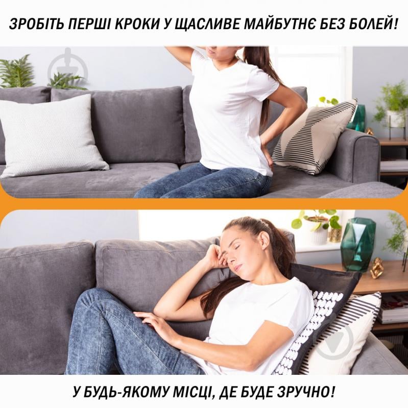 Аппликатор Кузнецова EasyFit 68х42х2,5 см с подушкой черный - фото 3