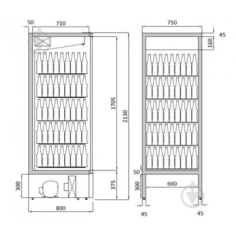 Шафа холодильна Modern-Expo Cool E Motion S8 Yorim 750х800х2130, 673 л - фото 2