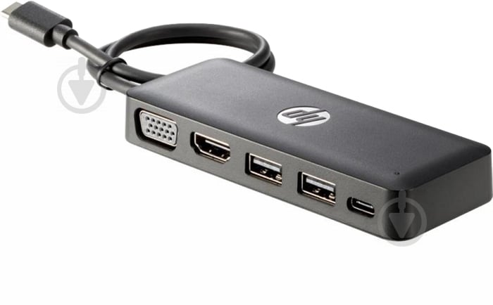 Док-станція HP USB-C TRAVEL HUB G2 black (7PJ38AA) - фото 1