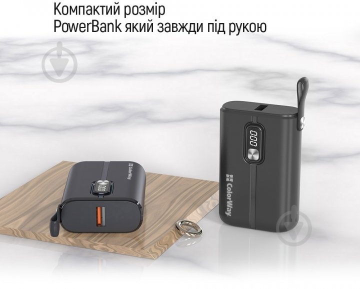 Повербанк ColorWay Full power Ligthning + USB QC3.0 + USB-C PD 22.5W 10000 mAh black (CW-PB100LPK2BK-PDD) - фото 9