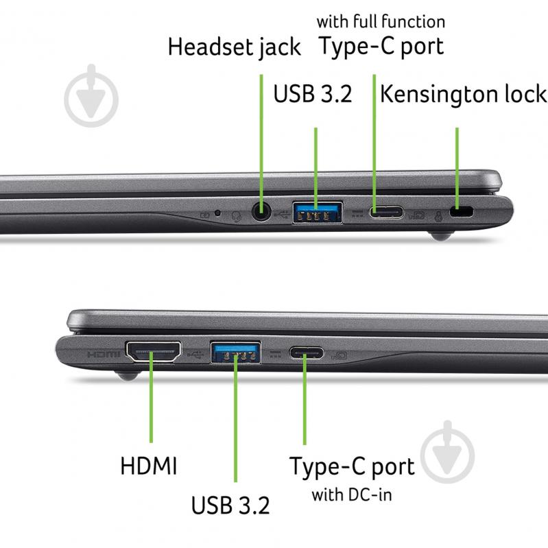 Ноутбук Acer Chromebook Plus 514 CB514-6H-34FA 14" (NX.JFHEU.001) steel gray - фото 2 Ноутбук Acer Chromebook Plus 514 CB514-6H-34FA 14" (NX.JFHEU.001) steel gray - фото 2
