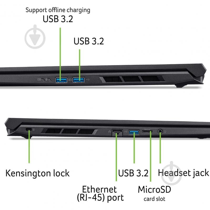Ноутбук Acer Nitro V 16 ANV16-72-73UR 16" (NH.QZREU.005) obsidian black - фото 2 Ноутбук Acer Nitro V 16 ANV16-72-73UR 16" (NH.QZREU.005) obsidian black - фото 2