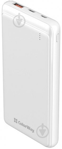 Повербанк ColorWay Slim USB QC3.0 + USB-C PD 18W 10000 mAh white (CW-PB100LPG3WT-PD) - фото 2