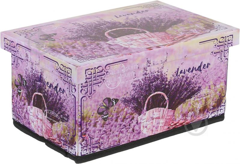 Коробка складна Лаванда в кошику 30х19,5х14 см - фото 1