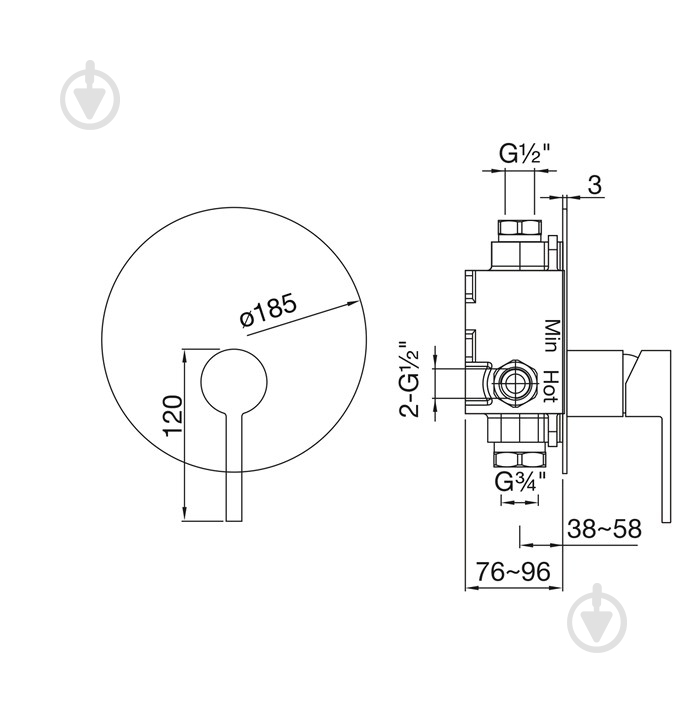 Смеситель для ванны/душа Steinberg Serie 260 - фото 2