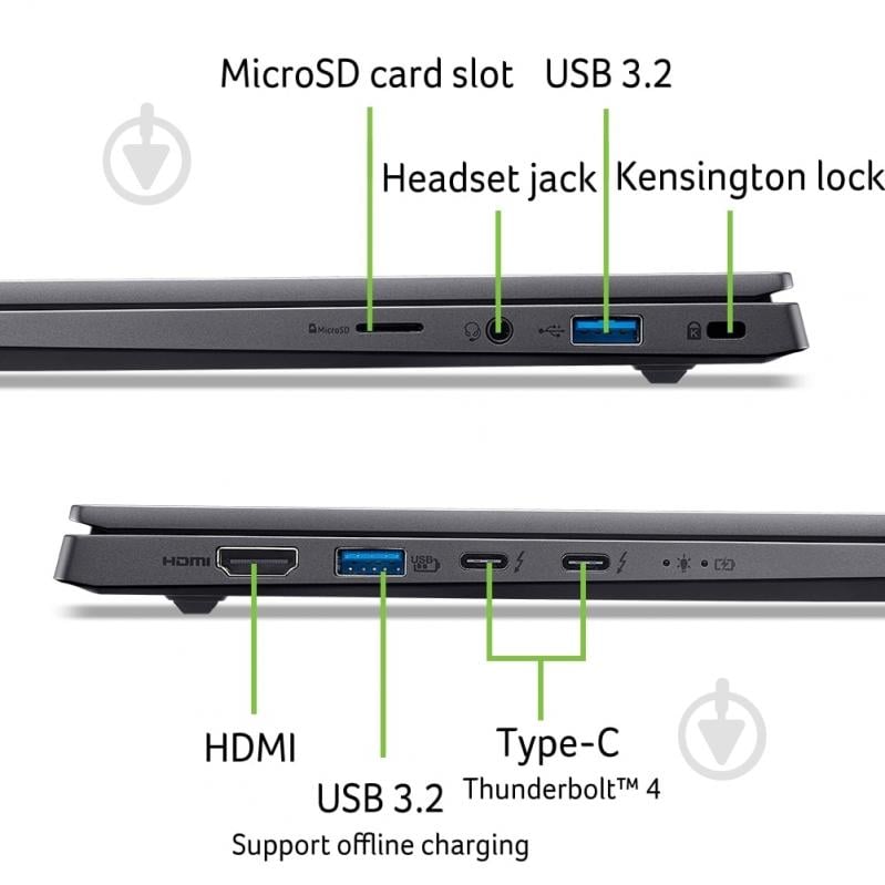 Ноутбук Acer Swift X 14 SFX14-73G-761L 14,5" (NX.J83EU.003) titanium gray - фото 2