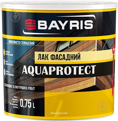 Лак фасадный Aquaprotect Bayris шелковистый глянец 0,75 л - фото 1