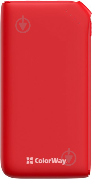 Повербанк ColorWay Soft touch Ligthning + USB QC3.0 + USB-C PD 18W 10000 mAh red (CW-PB100LPE3RD-PD) - фото 1