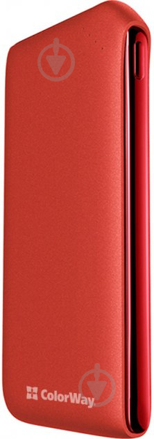 Повербанк ColorWay Soft touch Ligthning + USB QC3.0 + USB-C PD 18W 10000 mAh red (CW-PB100LPE3RD-PD) - фото 3