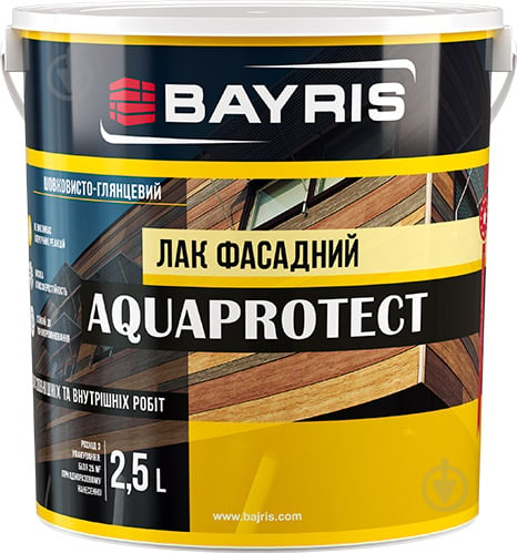 Лак фасадний Aquaprotect Bayris шовковистий глянець 2,5 л - фото 1