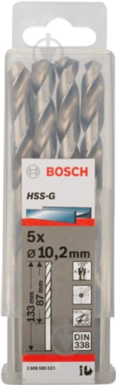 Набор сверл по металлу Bosch HSS-G 10.2 мм 5 шт. 2608585523 - фото 3