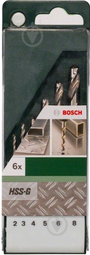 Набор сверл по металлу Bosch HSS-G D2-8 6 шт. 2609255060 - фото 2