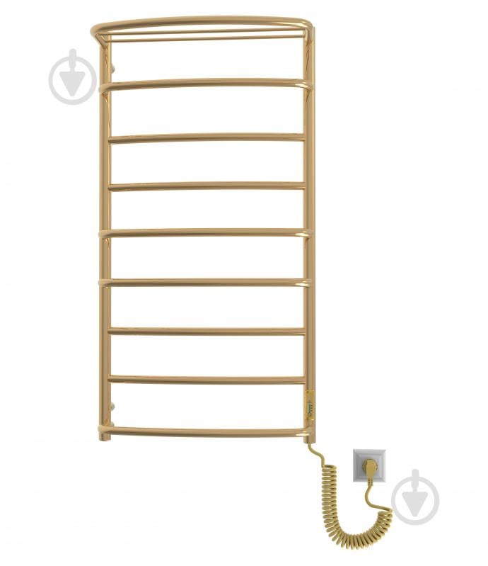 Полотенцесушитель электрический Elna Каскад с полкой 9 (1010*530*290) полированное золото с диммером t - фото 2