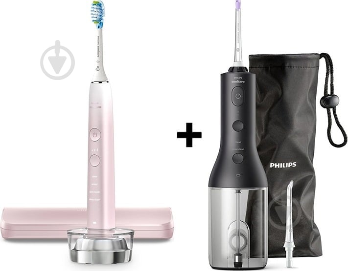 Электрическая зубная щетка Philips Sonicare Diamond HX9911/84 + Ирригатор HX3826/33 - фото 1