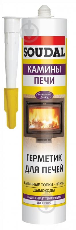 Герметик для печей та камінів SOUDAL до+1500 °C чорний 280 мл - фото 1