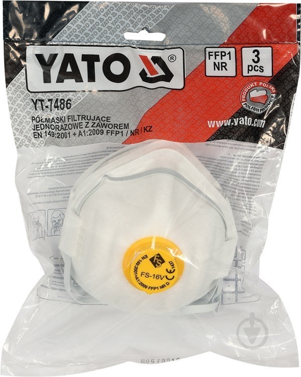 Респиратор YATO 3 шт. YT-7486 - фото 2