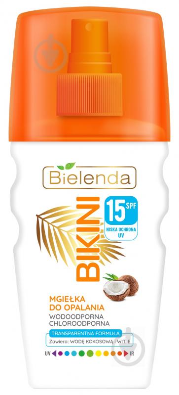 Спрей солнцезащитный Bielenda для волос и лица Bikini Coconut SPF15 150 мл - фото 1