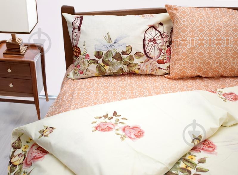 Комплект постельного белья двуспальный Bicycle ROSES/REVERCE персиковый Zastelli - фото 1