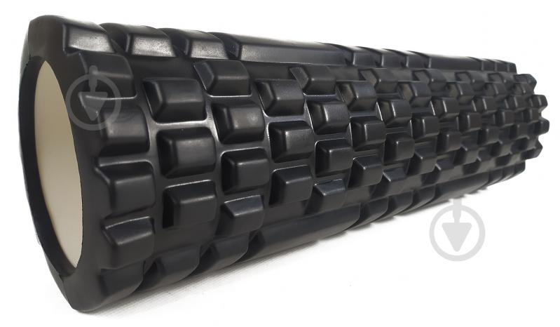 Ролик массажный EasyFit Grid Roller v2.1 черный 45 см - фото 1