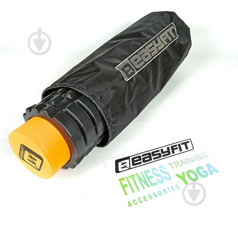 Ролик масажний EasyFit PRO Active подвійний чорний-помаранчевий 33 см - фото 3