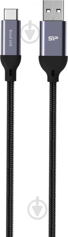Кабель Silicon Power USB Type-A – USB Type-C 1 м черный (LK30 Black/Nylon) - фото 6